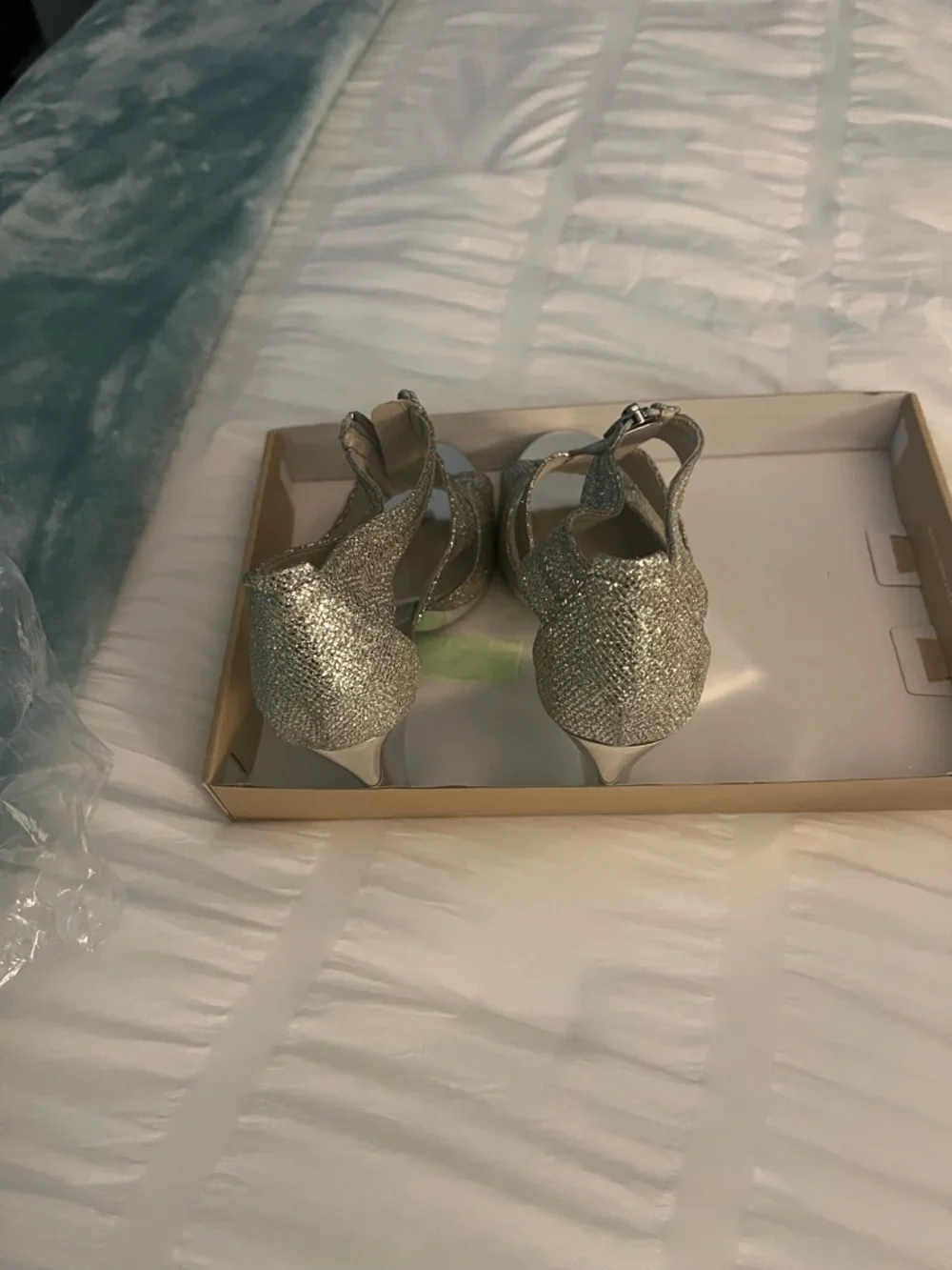Michael Kors Silver Glitter Platform Heels